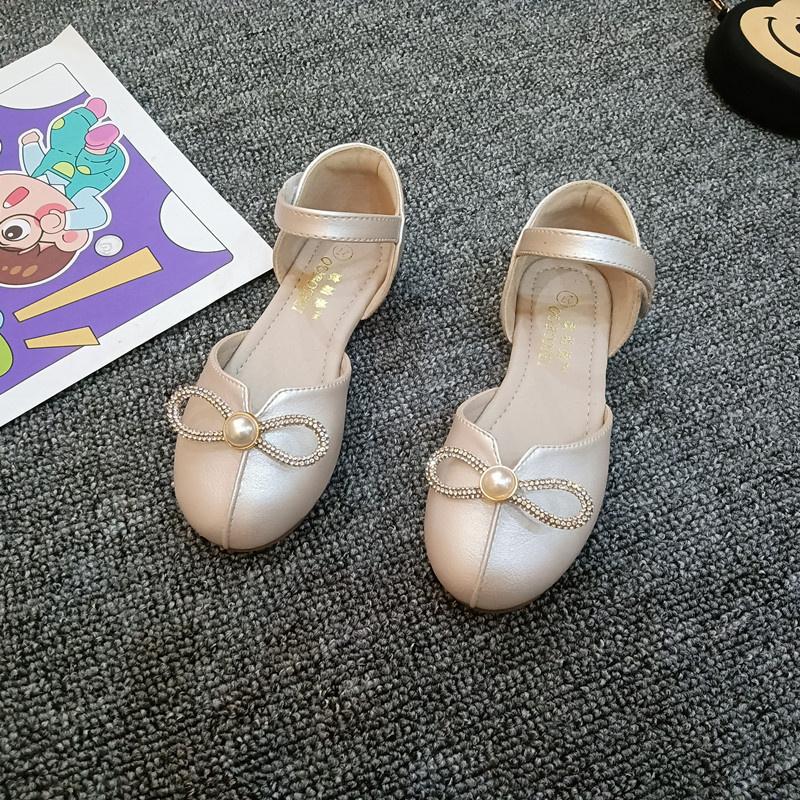 Little Girls Baotou Sandals Summer Newest Korean Bow Children S Fashion Princess Shoes Girls Big Kid S Dress Party Flats 26