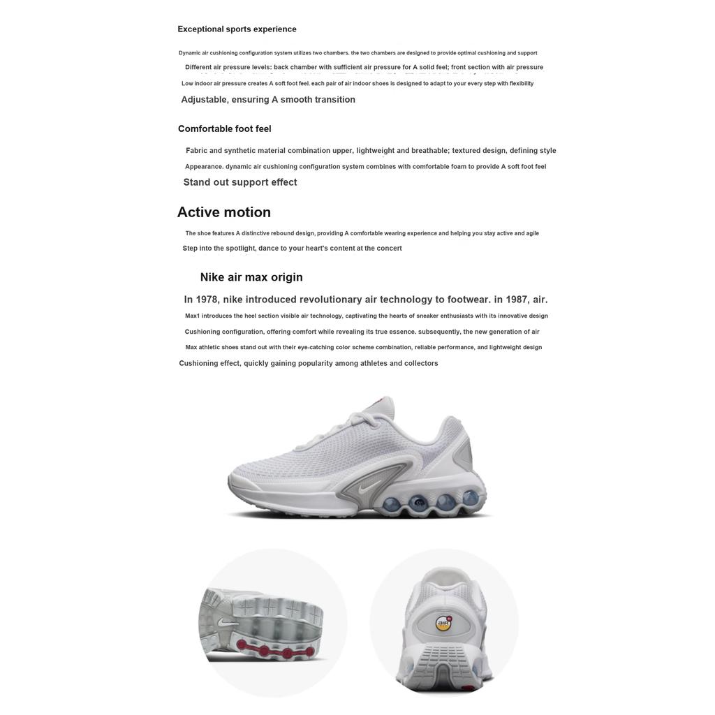 New Nike Air Max Dn Slip Resistant Cushioning Wear Resistant Low Top Kids' Running Shoes White Kids' FB8987-100