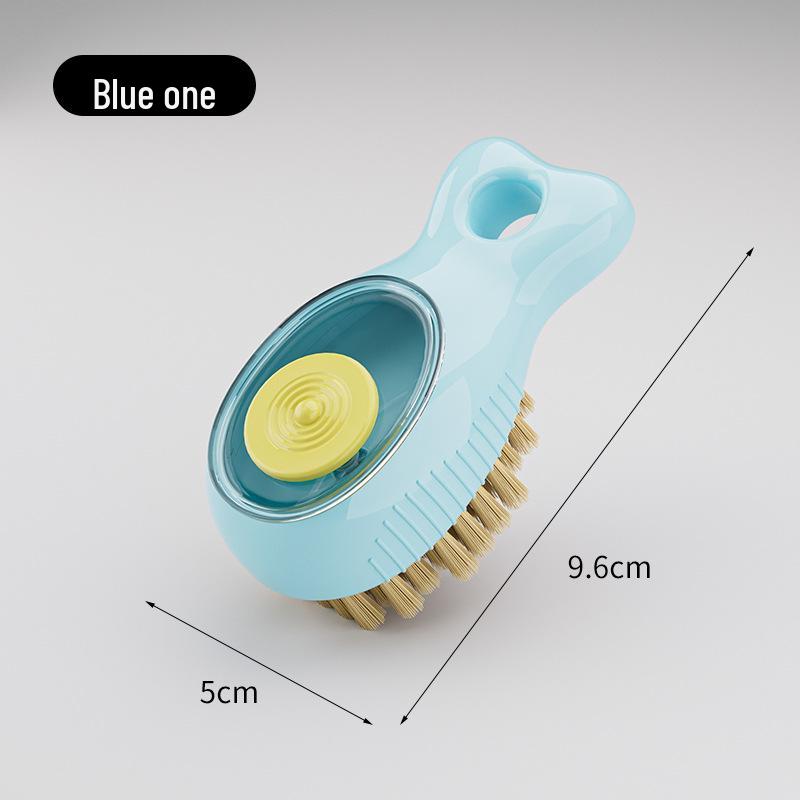 Multi-Functional Liquid Dispensing Kitchen Brush - Portable Thickened Plastic Dish & Pot Cleaner синий