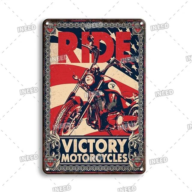 

Vintage Motorcycle Metal Tin Sign Poster Retro Wall Decor for Garage Home Room INEED Metal Plate Accessories Stickers 12x8inch20x30cm