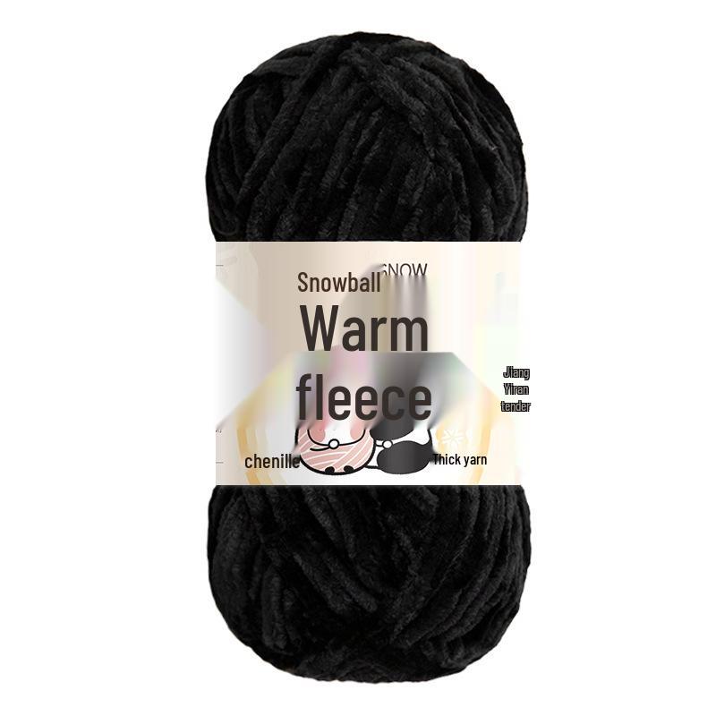Jiate Snowball Chenille Yarn: Cozy, Thick, Fluffy Yarn for DIY Crochet, Gold Velvet Knit, Shoes, and Scarf Projects.