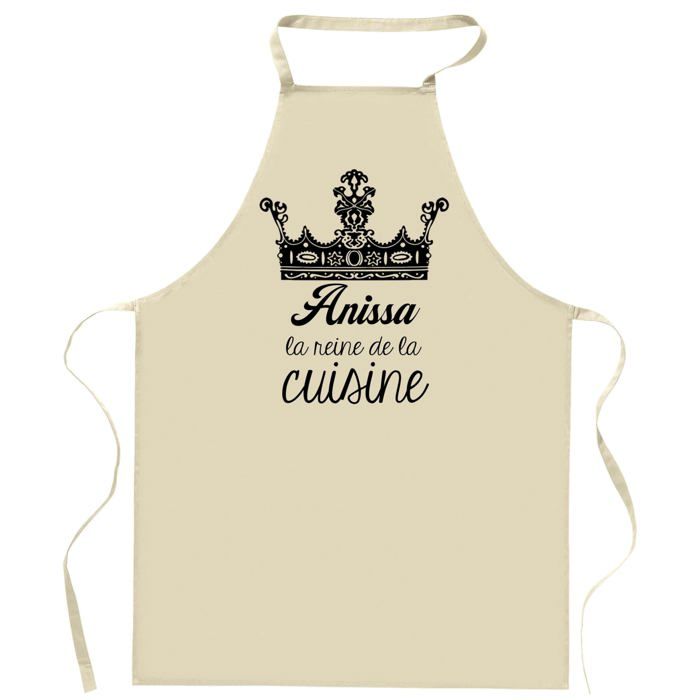 Tablier de cuisine - Anissa Reine de la Cuisine - Impression bretonne - Coton résistant - Liens ajustables