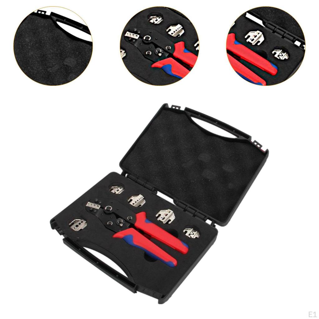 Crimping Tool Kit Quick Change Ratcheting Crimper with Sponge Suitcase Automotive Service