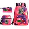 Tongtongsahur cartoon primary school students backpack three-piece set abstract foreign Shanhaijing children's schoolbag L