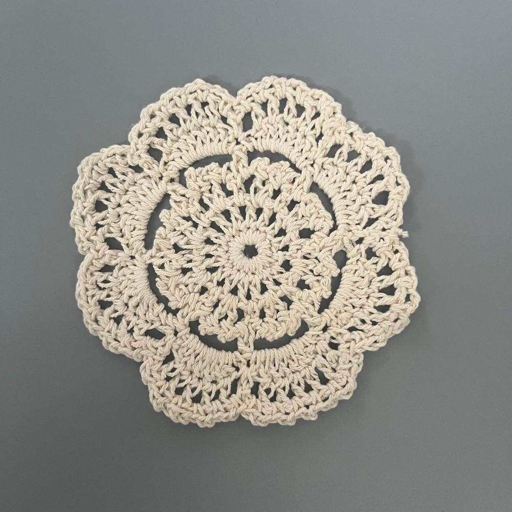 16PCS Bohemian Style Crochet Coasters Handmade Cotton 10 5cm for Coffee Table Restaurant Retro Home Decoration
