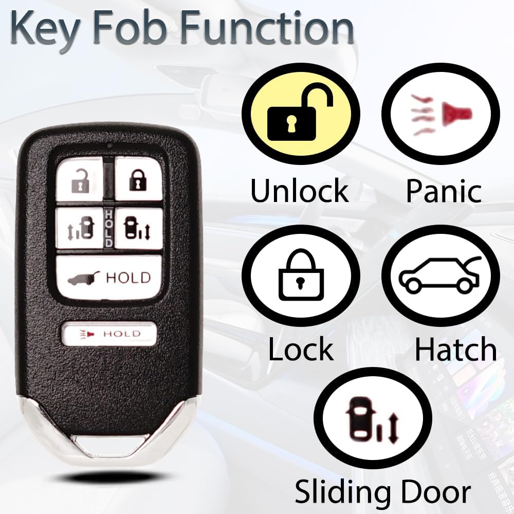 Key Fob Keyless Entry Fits for 2014 2015 2016 2017 Honda Odyssey EXL Touring Remote Control Proximity Smart Key Replacement KR5V1X 72147-TK8-A61 6