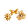 Elegant 3D Butterfly Flower Stainless Steel Open Ring for Women - Retro French Style