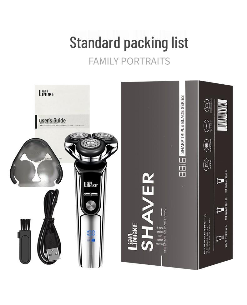303 Smart Floating Three-Head Electric Shaver with Magnetic Display, USB Charging, Full Body Washable