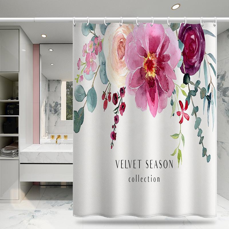 Bad Fortykket Vanntett Gardin Muggsikker dusjforheng Dusj Skillevegger Gardin Dusjgardin Baderomsgardin Fri perforering