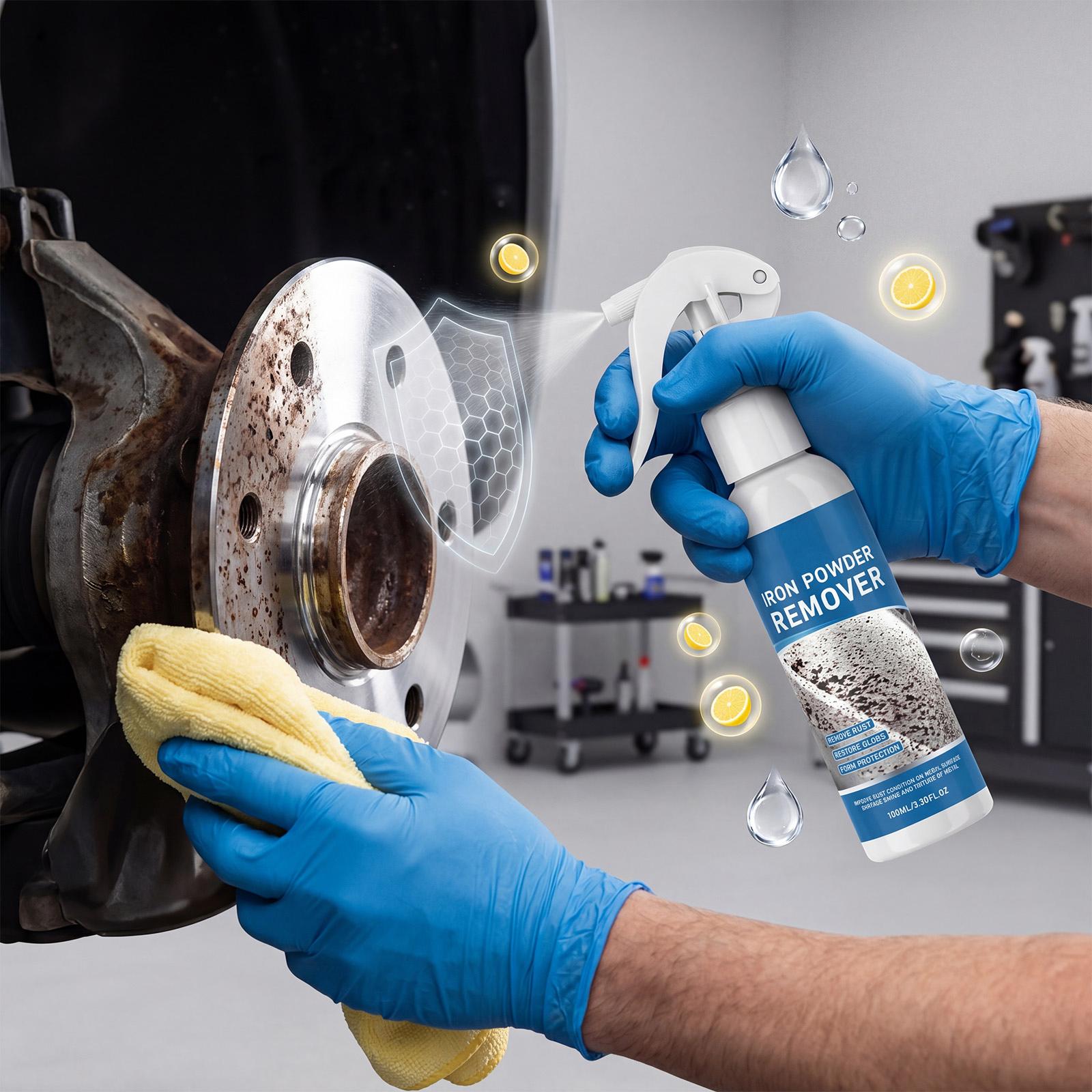 Iron Powder Remover Spray for Automotive Use Rust Removal Metal Surface Cleaner and Protector 100ml Effective Rust Dissolving Formula One Size