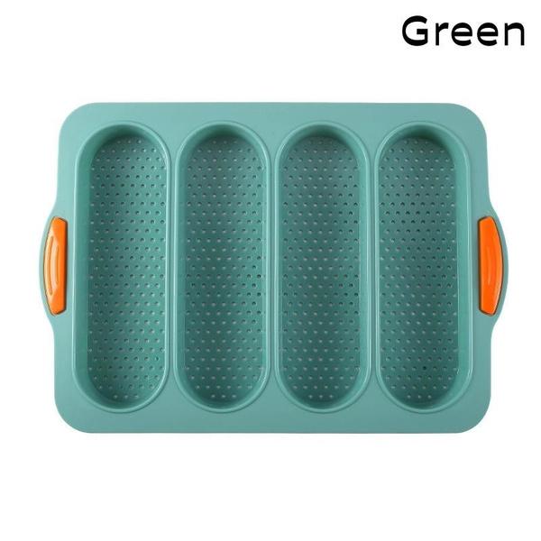 New 4 Grids Silicone Mold French Bread Baking Mold Bread Baking Tray Nonstick Cake Baguette Mold Pans Bread Baking Tools 7 Color