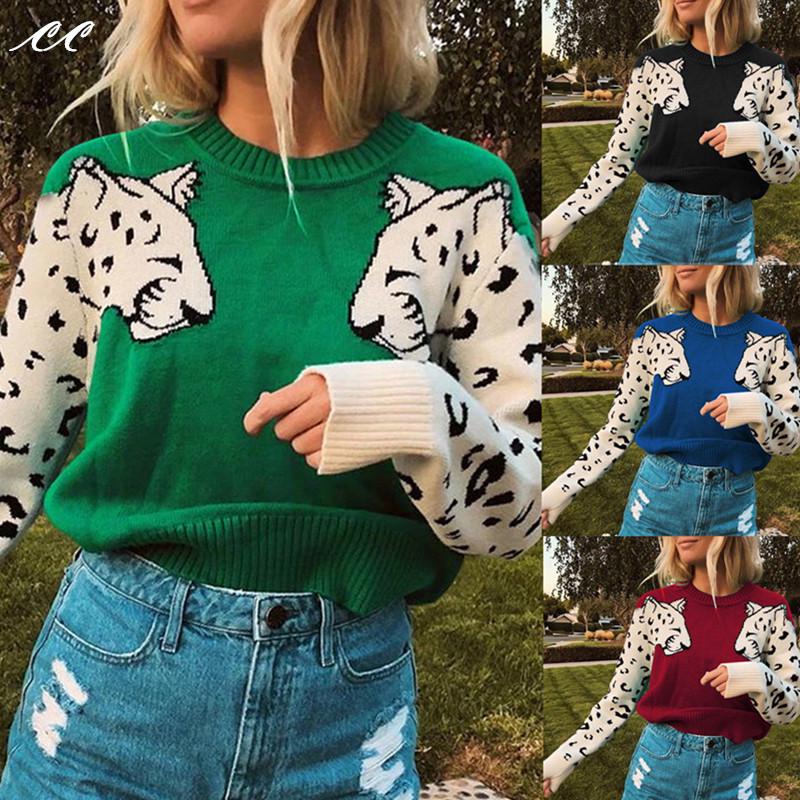 leopard arm sweater