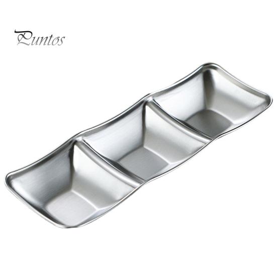 1/2/3 сетки, блюдо для приправ из нержавеющей стали, корейская металлическая тарелка для соуса для барбекю, тарелка для барбекю, ресторана, кухонная посуда серебряный