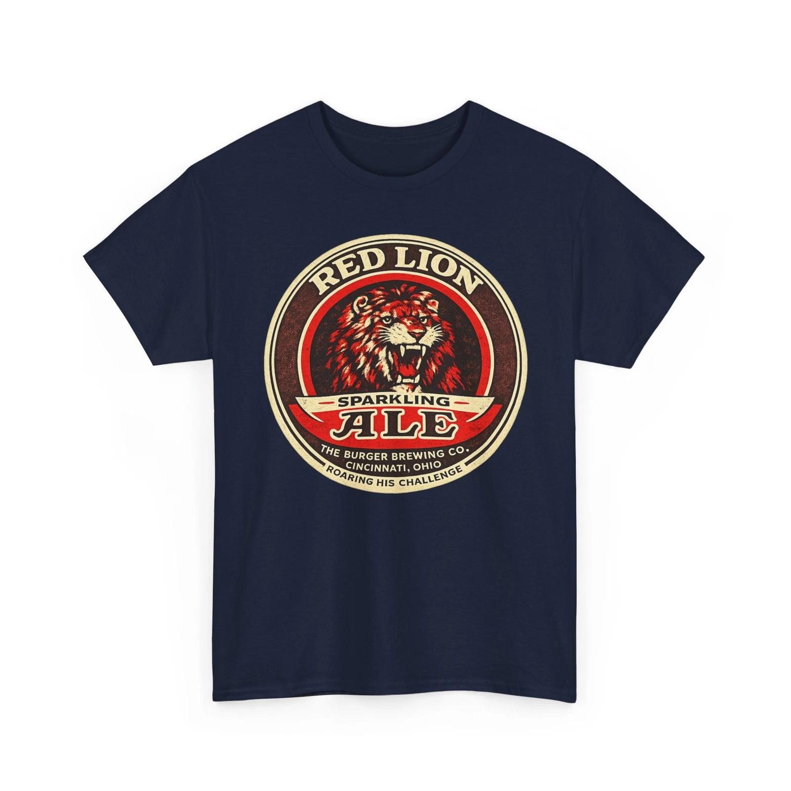 Red Lion Sparkling Ale Burger Brewing Cincinnati OH Retro Breweriana T-Sirt L