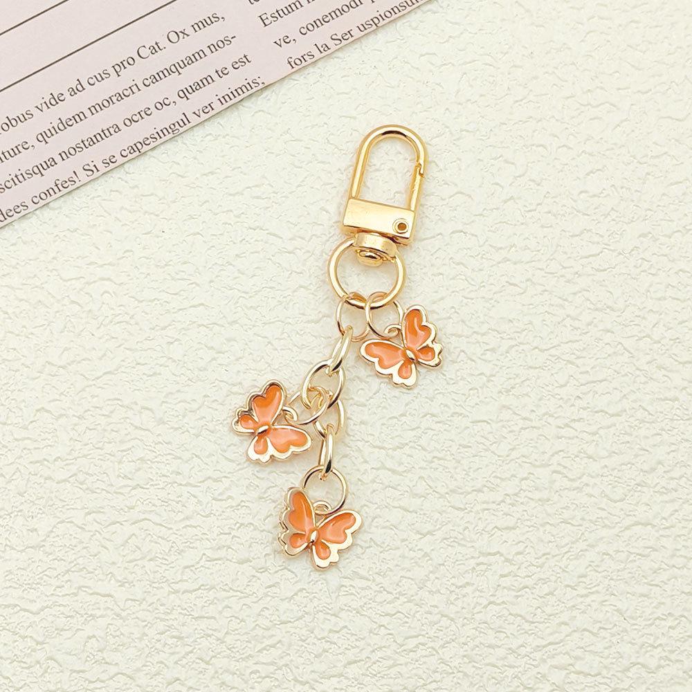 Colorful Butterfly Oil Drip Keychain Pendant for Creative DIY Alloy Earphone Case Packaging Ornaments