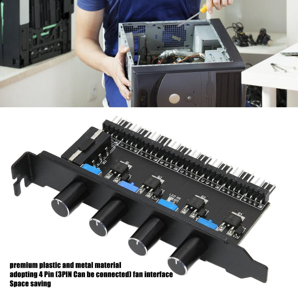 4 Knob Design Fan Speed Controller 8 Channels PWM Fan Hub Practical PC Fan Hub  CPU Cooling