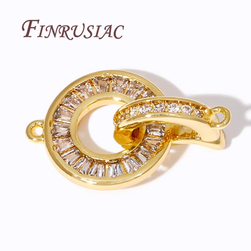 18K Echtgold Plated Runde Verbinder-Verschlüsse Für Armbänder,Verschluss Für Schmuckherstellung,Endkappen-Verschluss Verbindungs-Elemente