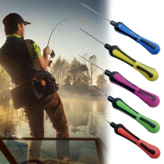 5 Stück Ködernadeln Häkelnadeln Set Rutschfestes Griffdesign Bequemer Griff Rigging-Nadeln Karpfenangeltackle-Set