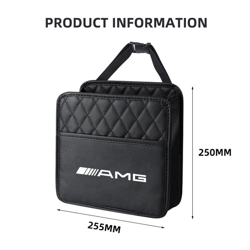 Auto-Aufbewahrungsbox Rücksitzplatz Getränkehalter Tragbarkeit mit Logo Schwarz Langlebige Auto-Aufbewahrungstasche für Mercedes Benz AMG A C E Klasse