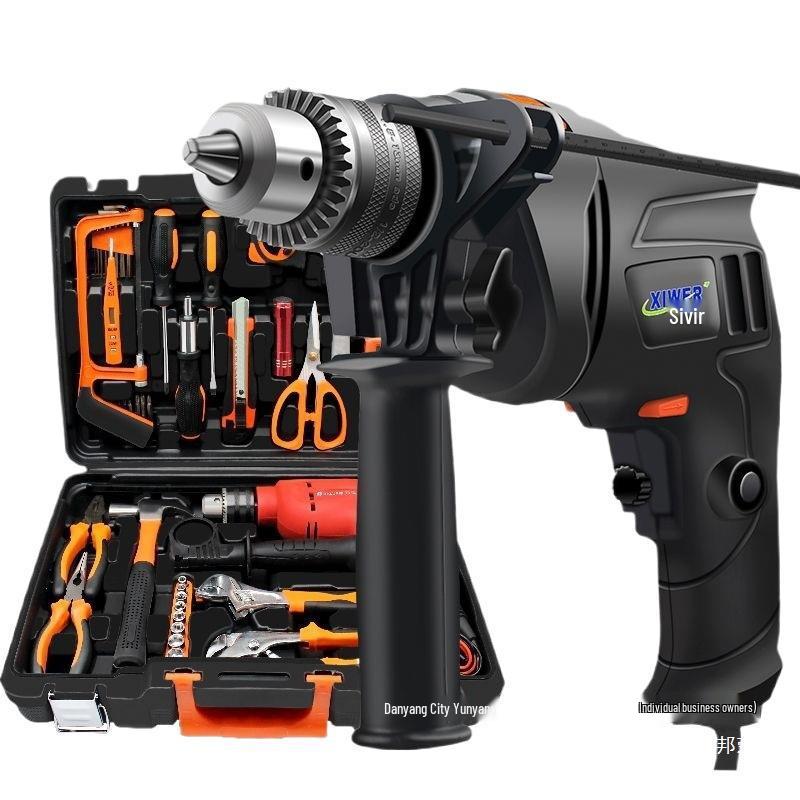 Electric Hand Drill Set with Drill Bits for Woodworking & Household Tasks