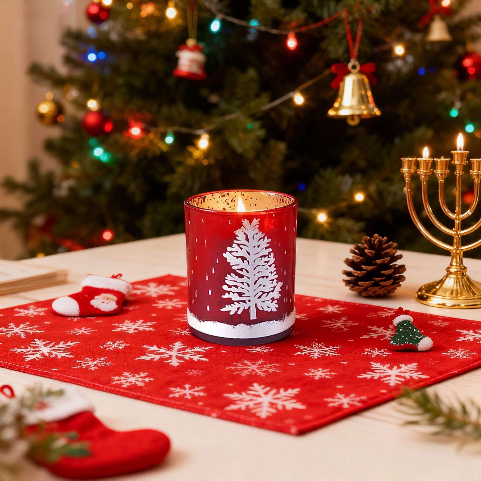 

Рождественская ароматическая свеча Красный Ароматы Украшения Зима В помещении Камин Рождественский декор Стол One Size красный