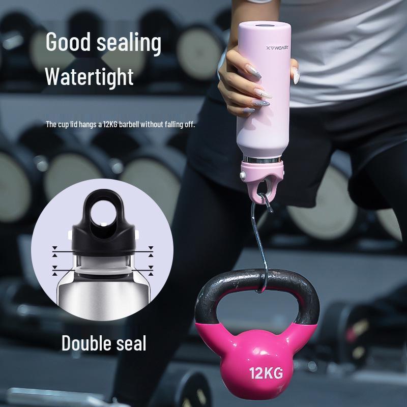 REVOMAX Threadless Insulated Sports Bottle with One-Handed Open Lid