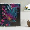 Colorful Beautiful Flowers Shower Curtains With 12 Hooks Floral Printed Fabric Shower Curtain Waterproof Polyester Bath Screen