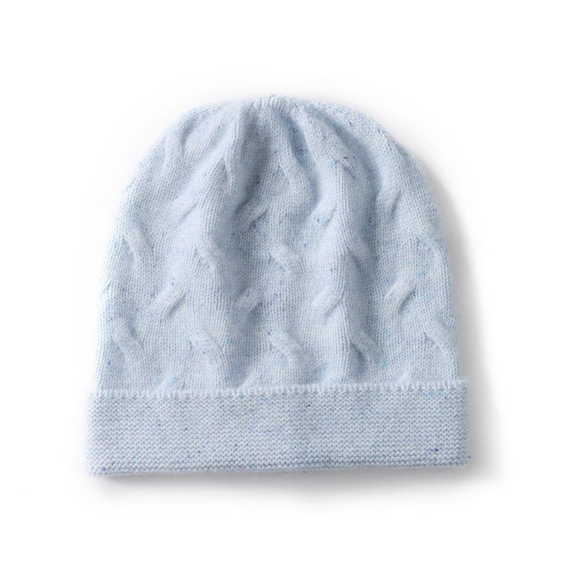 Cashmere Hat Autumn and Winter New Style Women's Fashion Casual Ear Protection Pile Hat Beanie Solid Color Knitted Hat