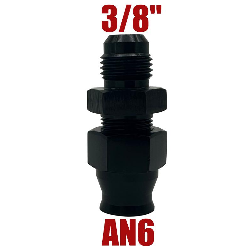 

1/2/4X Universal 6AN AN6-3/8 5/16 Fuel Hardline Tube Fitting Aluminum Female Flare Adapter Connector Tubing with Brass ert 1X AN6 to 3 8inch