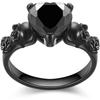 Punk Skull Crystal CZ Gothic Flower Rings for Women Girls Silver Plated Luxury Wedding Ring Jewelry Gifts