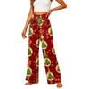 Women's Elastic Waist Casual Straight Leg Pants with Pockets for Everyday Wear