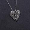 Titanium Angel Wings Skull Pendant Vintage Stainless Steel Cross Necklace Accessories For Men And Women