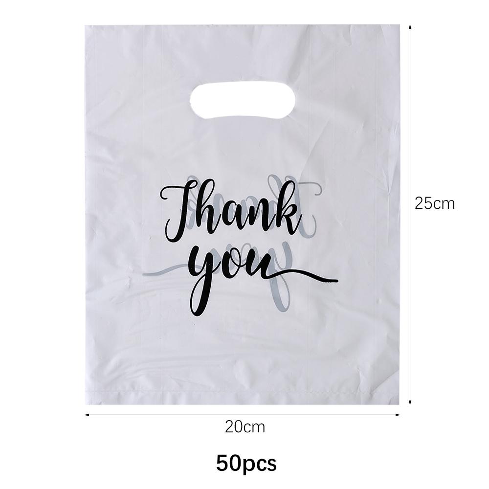 Thank You Gift Bag Plastic Black White Pink Candy Cookie Packing Bag for Wedding Birthday Thanksgiving Party Decoration Supplies