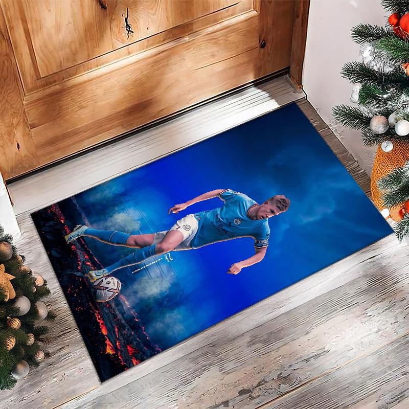 Kevin De Bruyne Printed Flannel Area Rug Non Slip Soft Polyester Floor Carpet Indoor Decor Mat for Bedroom Living Room Sofa