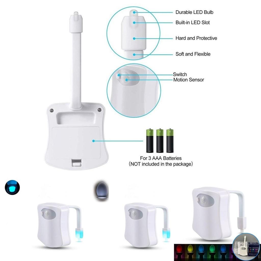 Modern Minimalist Toilet Night Light With 8 Color Led Sensor For Bathroom Ambiance