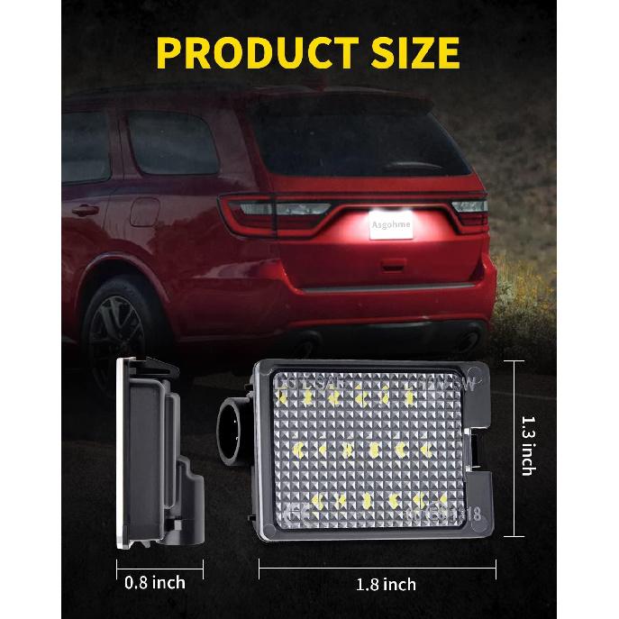 LED License Plate Lights Bright White Tag Lamp Assembly Replacement Compatible with 2014 2015 2016 2017 2018     Dodge Durango, Pack of 2
