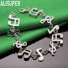 925 Sterling Silver Musical Note Element Side Chain Bracelet - Exquisite Gift Jewelry