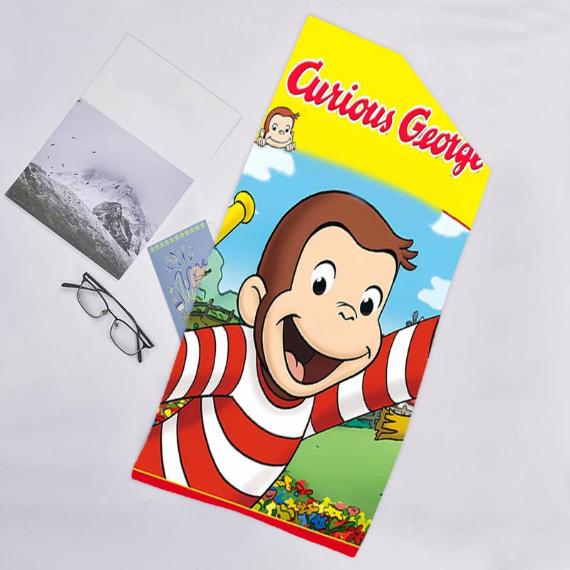 1pc Curious George (6) Beach Towel, Beach and Seaside Swimming Pool Equipment, Fashion Pattern, Rectangular, Travel Essentials