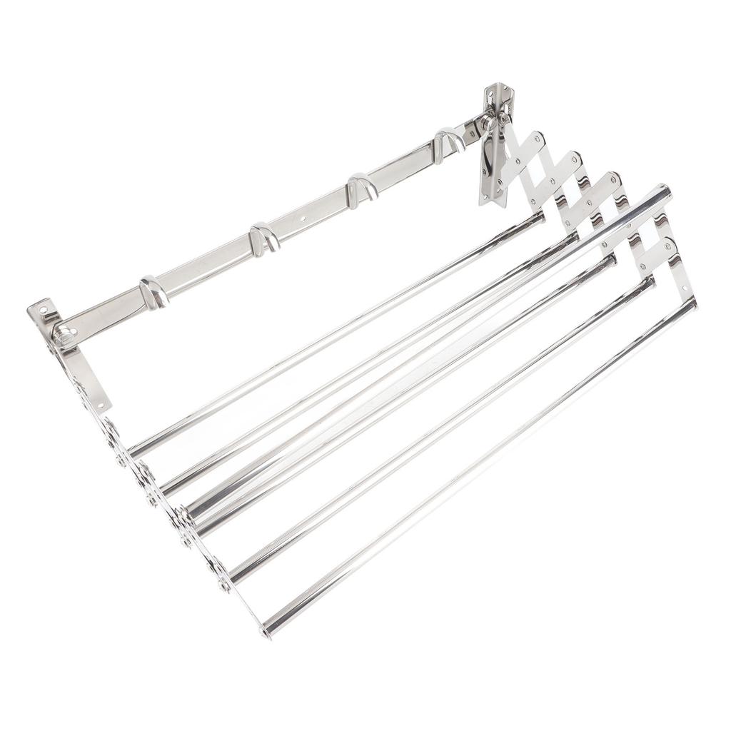 Wall Mounted Retractable Rack Stainless Steel Storage Folding Wall Hanger for Bathroom Balcony