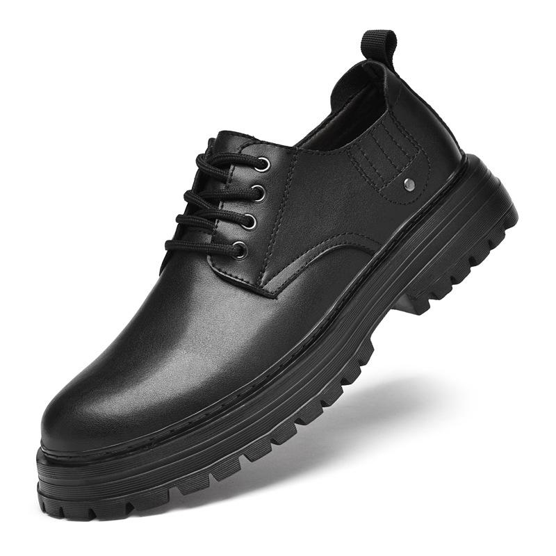 Men s Versatile Black Leather Low-Top Work Boots 42 чёрный