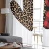 Valentine 'S Day Love Red Leopard Plaid Tulle Curtains For Living Room Decoration Modern Chiffon Sheer Voile Kitchen Curtain