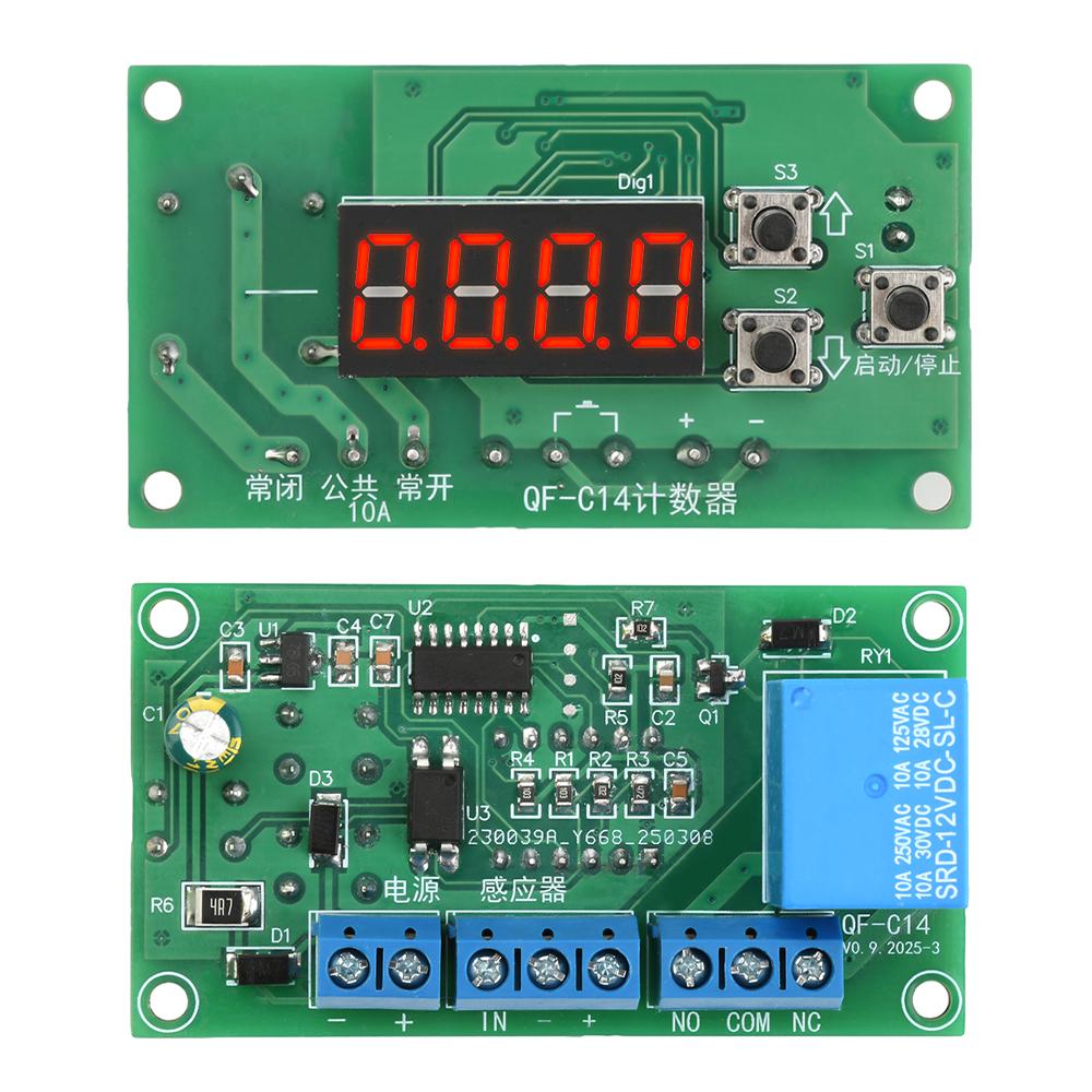 Four Digits Time Control Minute Timer Board Digital Display Counter Module Process Counter Controller with Relay Output 0-9999
