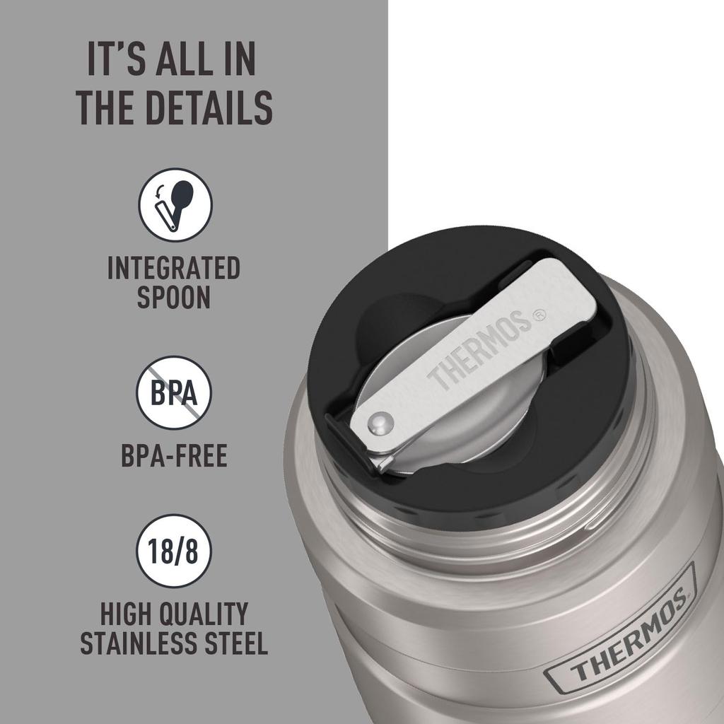 Thermos Stainless Steel King Silver Food Jar (0.45L) Insulated (Silver)