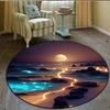 Golden Beach and Sun Round Carpet Soft Anti Slip and Wear-resistant Used As A Round Mat for Living Rooms Very Beautiful Fashion