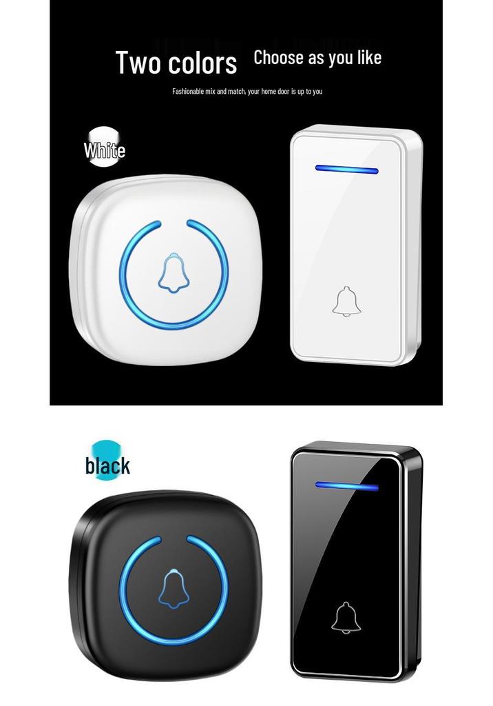 Self-Powered Long-Range Wireless Doorbell with Call Button for Home Use