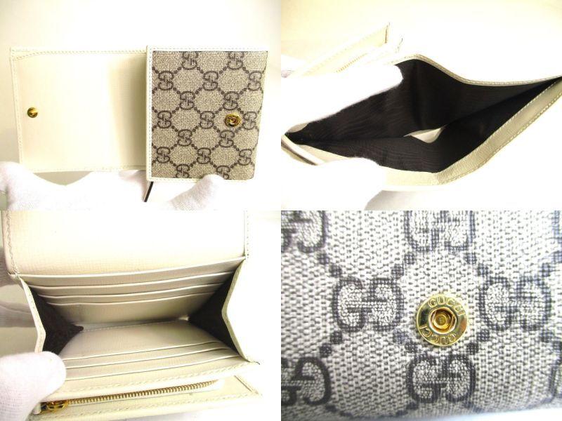 Authentic GUCCI Horsebit GG White Leather Bifold Wallet Compact Wallet #a154  Open Box