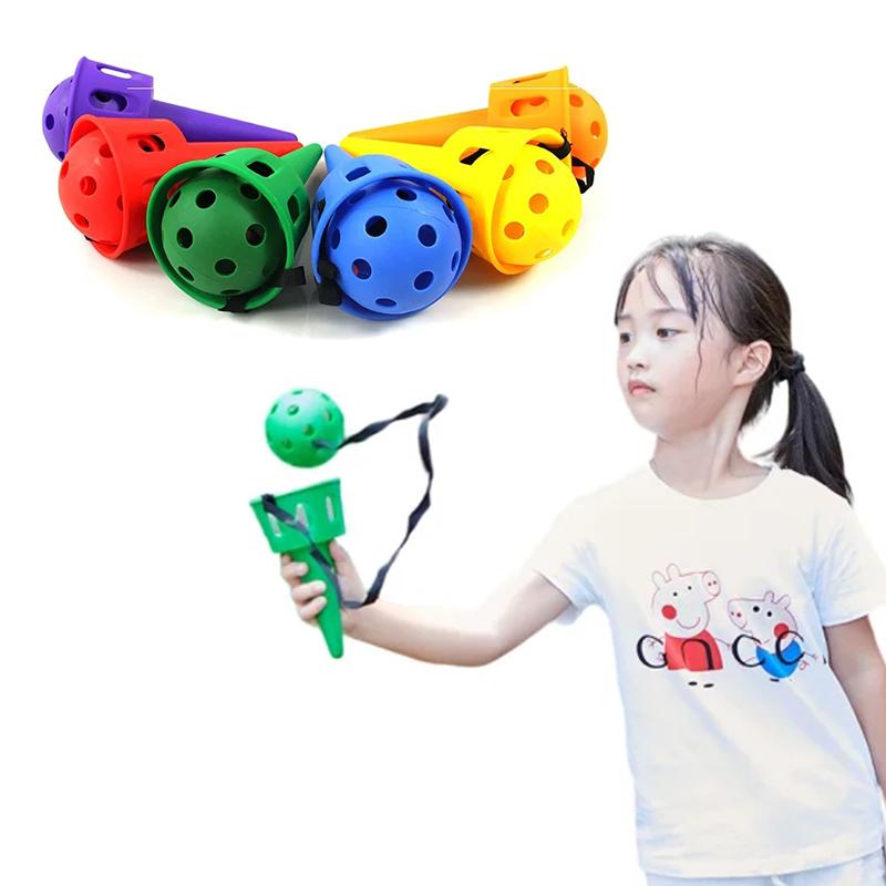 

Fun Ball and Cup Toy Set for Children Outdoor Throw and Catch Ball Game Toy Softball for Beginner Kids Motor Skills Toy