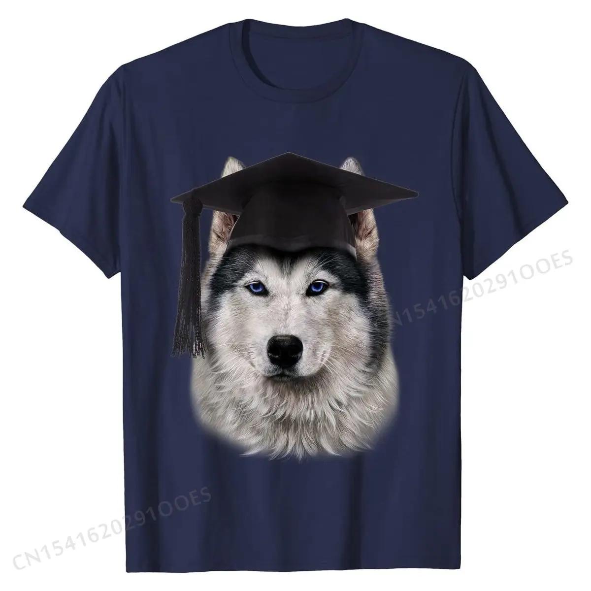 Siberian Husky in University Graduation Cap, Dog Tshirt C... XL