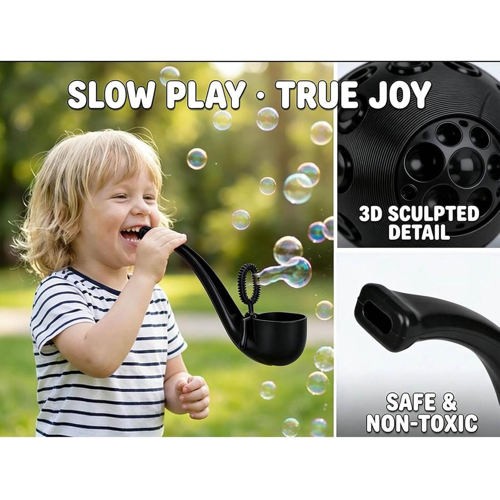 Soap Bubble Pipe,Creative Pipe Shaped Bubble Blower,Easy Use Bubble Maker Colorful Fun Bubble Blowing Pipe,Retro Style Bubble Maker for Outdoor Play,