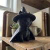 Creative Witch Cat Figurine 3D Printed Black Kitten Statue Desktop Decoration  Home Office Decor